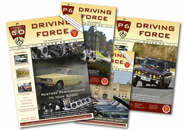 Driving Force Magazine from the Rover P6 Club